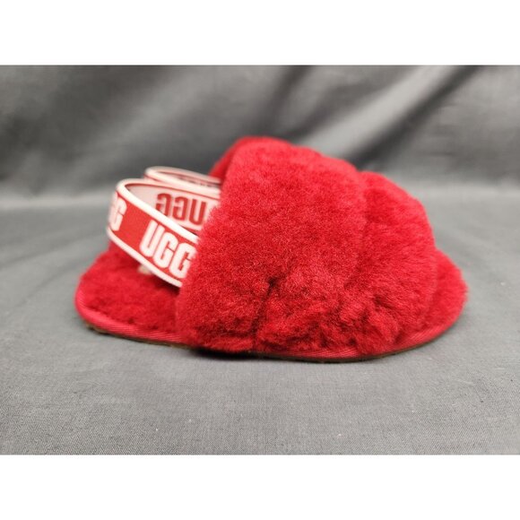 UGG Australia Toddlers Fluff Yeah Slippers Slides Red Size 10 NEW NO BOX! - Picture 7 of 9